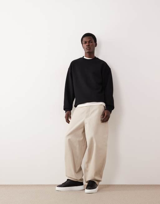 ASOS COLLECTIVE - Sweat ras de cou oversize en tissu ultra-épais - Noir, 5 de 6