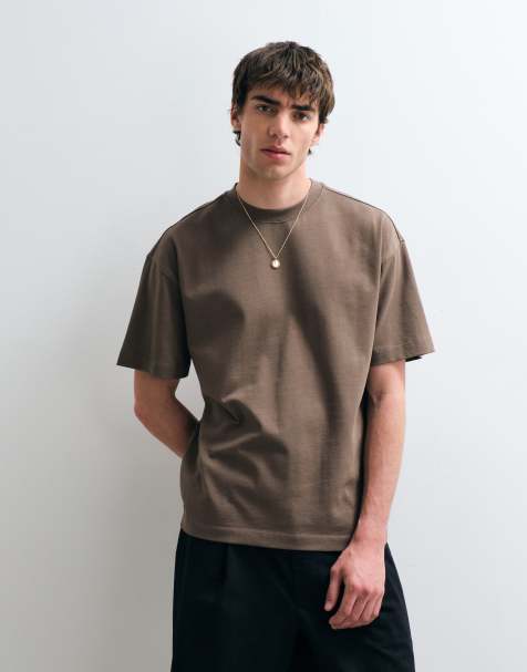 ASOS COLLECTIVE - T-shirt molto pesante oversize marrone - view 1