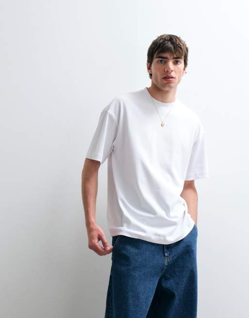 ASOS COLLECTIVE - T-shirt oversize en tissu ultra-épais - Blanc , 4 de 5