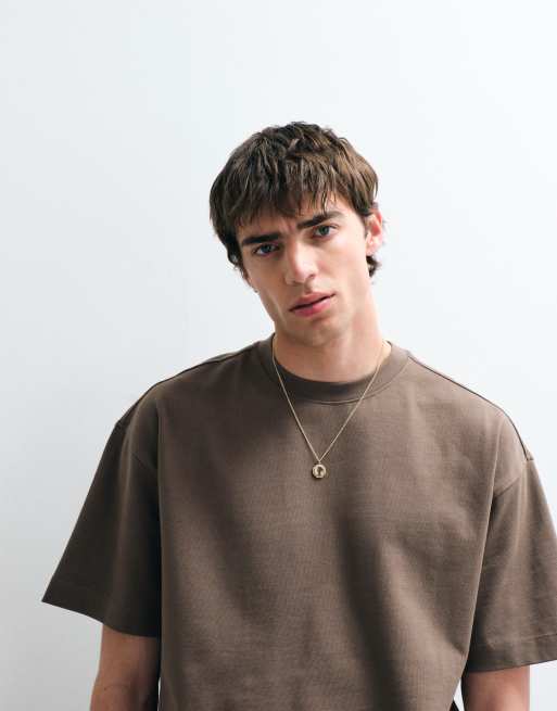 ASOS COLLECTIVE - T-shirt oversize en tissu ultra-épais - Marron, 3 de 5
