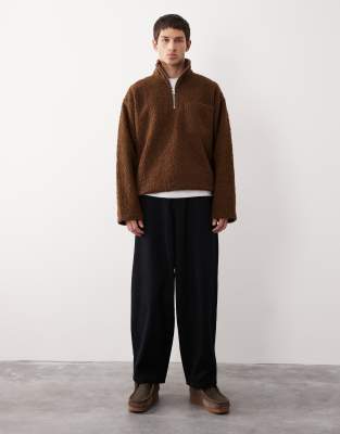 ASOS COLLECTIVE ASOS COLLECTIVE tapered barrel trouser in black - BLACK