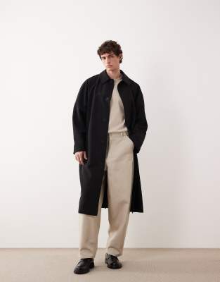 Asos Collective Unlined Car Coat In Black