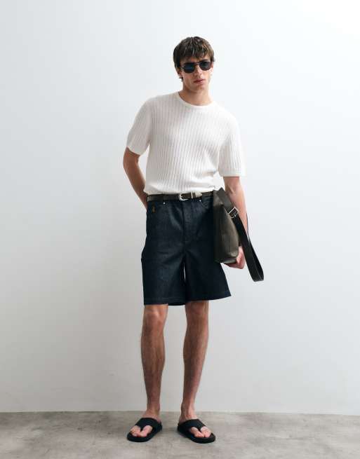 ASOS COLLECTIVE wide leg denim shorts in indigo, 4 of 7