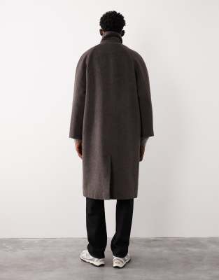 Asos Collective Wool Blend Overcoat In Blue