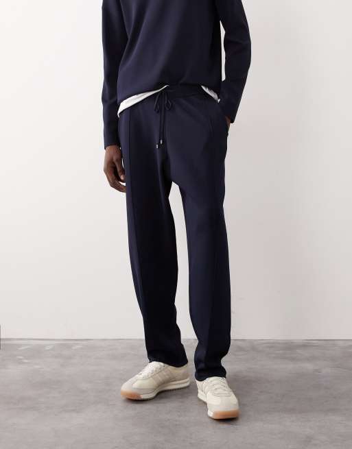 ASOS COLLECTIVE – Zwężane dzianinowe joggersy w granatowym kolorze, część zestawu