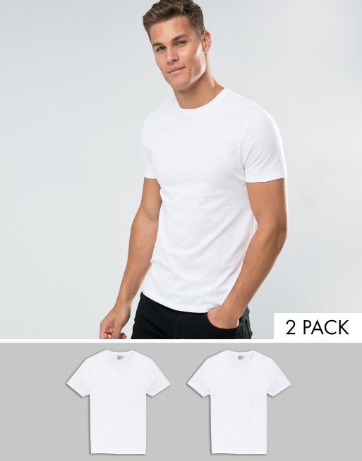 ASOS - Confezione da 2 T-shirt girocollo bianche - RISPARMIA 