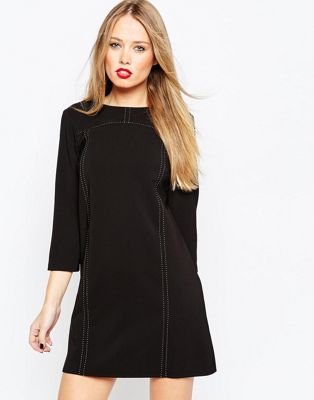 a line shift dress with sleeves