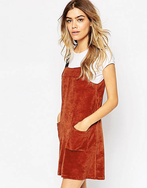 ASOS Cord Pinafore Dress with Patch Pockets