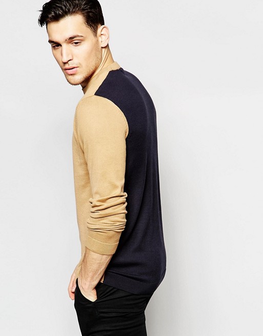 ASOS Cotton Jumper with Contrast Back
