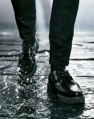 Chaussures, bottes et baskets - Creepers en cuir - Noir