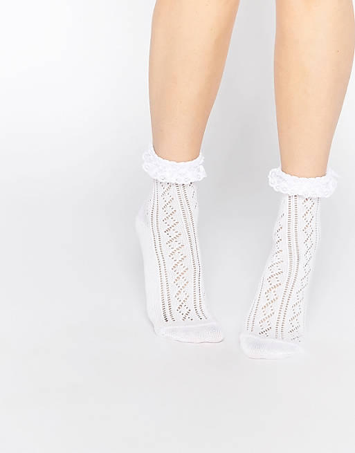 ASOS Crochet Lace Frill Ankle Socks