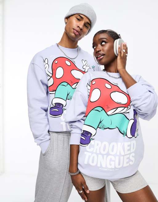 Crooked tongues grey outlet hoodie