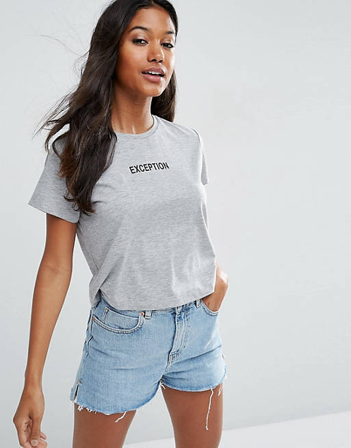ASOS Crop T-Shirt With Exception Print