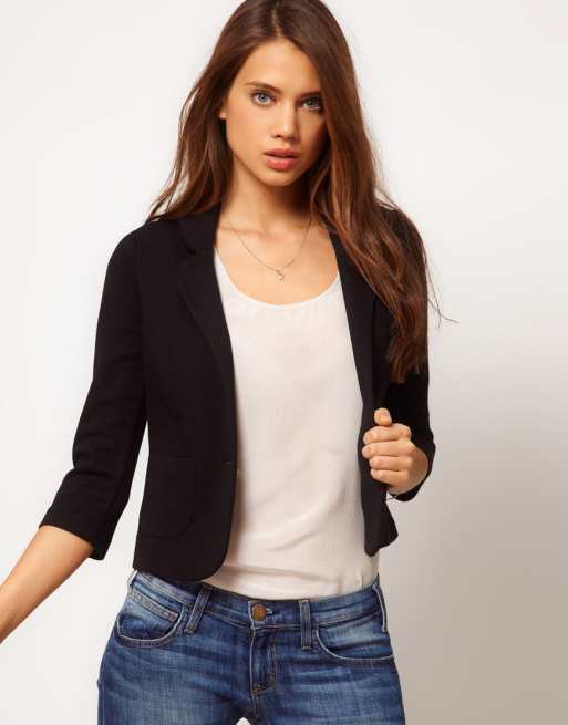 Asos cropped blazer sale