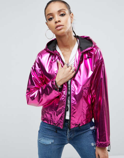 Pink hotsell metallic windbreaker