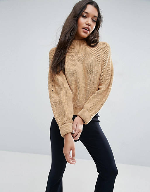 ASOS Cropped Sweater In Chunky Knit