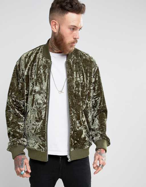 Crushed velvet bomber on sale jacket