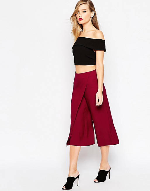 ASOS Culotte Trousers with Wrap Front