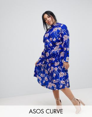 bright floral midi dress