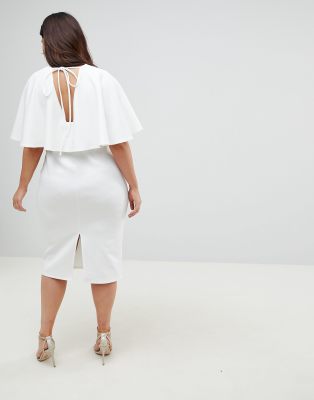 asos plus white dress