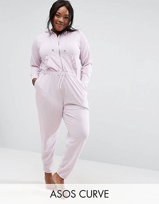 ASOS CURVE Cut and Sew Ruffle Pocket Jumpsuit