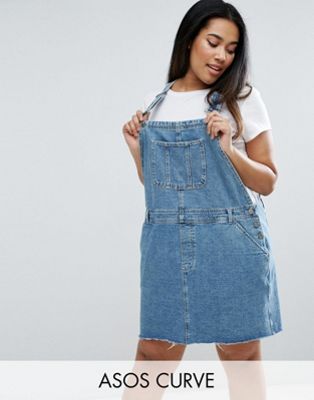 plus size jean overall dress