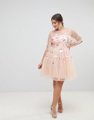 asos curve pink dress