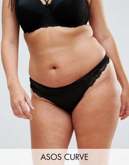 ASOS CURVE - Olivia - Set met gevulde kanten beugel-bh in zwart, 3 van 3