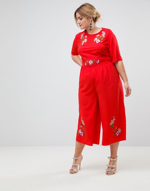 Asos store embroidered jumpsuit