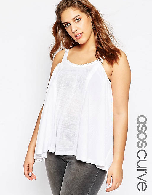 ASOS CURVE Full Swing Cami With Lace Trim