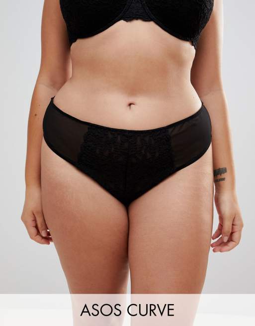 ASOS CURVE – Jennifer – Svart spetsset med vadderad behå i bygelmodell, 3 av 3