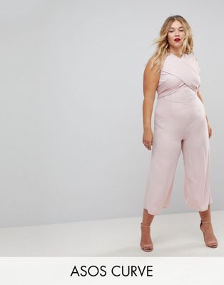 ASOS CURVE Jumpsuit with Wrap Front and Tie Back | ASOS