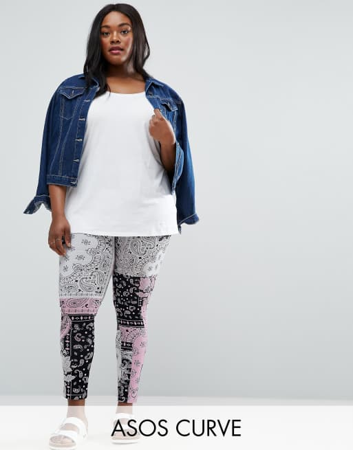 ASOS CURVE - Leggings à imprimé bandana style festival