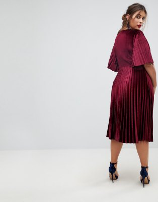 asos curve kimono pleated maxi dress