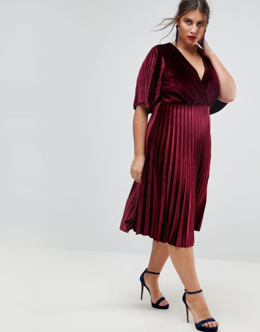 Asos curve 2025 velvet dress