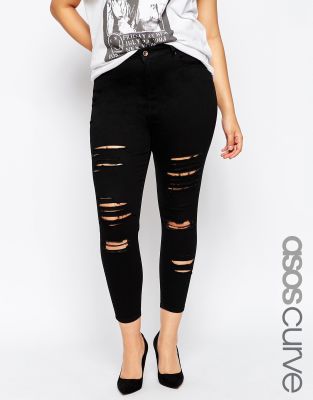 black skinny ankle grazer jeans