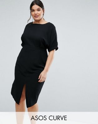 asos plus size black dresses