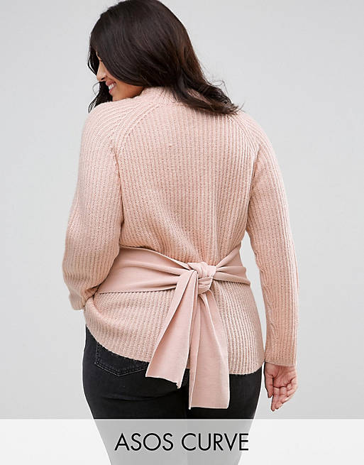 ASOS CURVE Sweater with Wrap Corset Detail