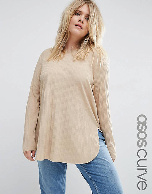 ASOS CURVE Tunic Top With Side Splits And Curve Hem