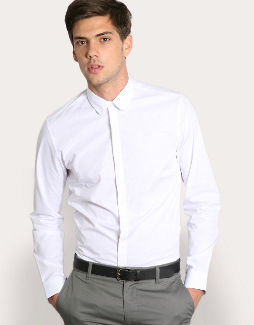 ASOS | ASOS Curved Collar Slim Fit Shirt