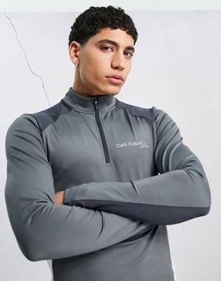 ASOS Dark Future Active training sweatshirt with contrast panels and 1/4 zip  - ASOS Price Checker