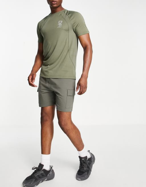 ASOS Dark Future Active training t-shirt in khaki, 4 of 4