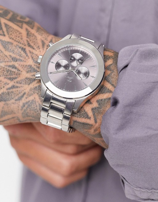 ASOS Dark Future bracelet watch in silver tone