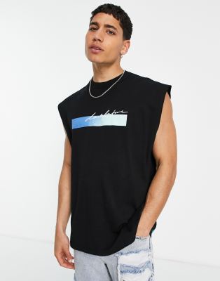 Canotta oversize nera con stampa grafica grande sul retro-Nero - ASOS DESIGN T-shirt donna  - immagine1