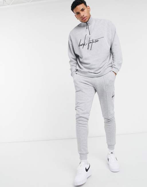 ASOS Dark Future set in gray heather with logo print, 2 of 3