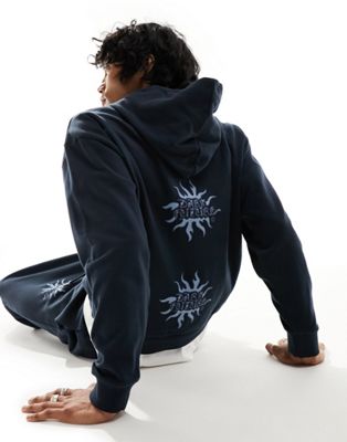 ASOS DARK FUTURE co-ord oversized hoodie with spine print in navy