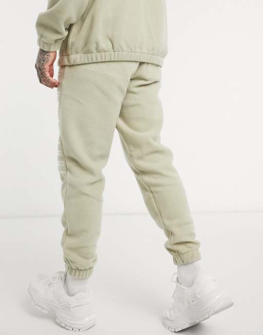 ASOS Dark Future co-ord oversized sweatpants in green polar fleece