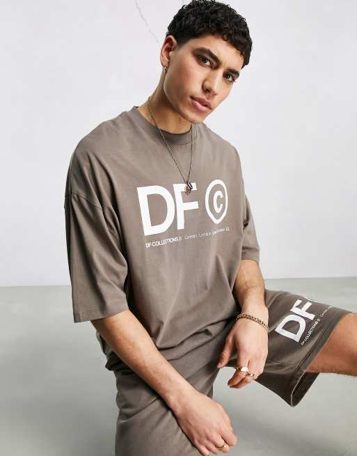 Asos Dark Future Co Ord Oversized T Shirt With Logo Graphic Print In