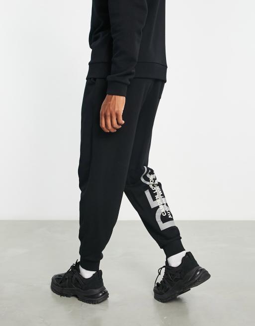 Asos Dark Future Co Ord Relaxed Joggers With Logo Print In Black Asos