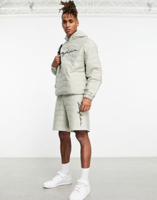 ASOS Dark Future co-ord relaxed short with scalloped quilting in neutral